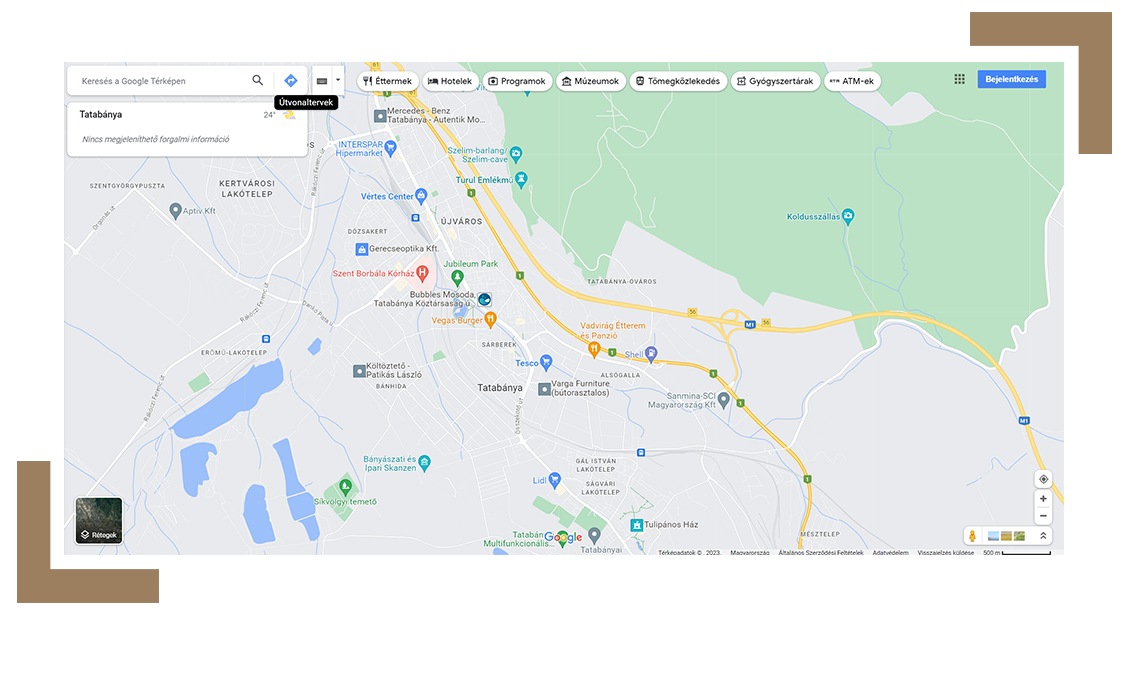 Tatabányához térkép