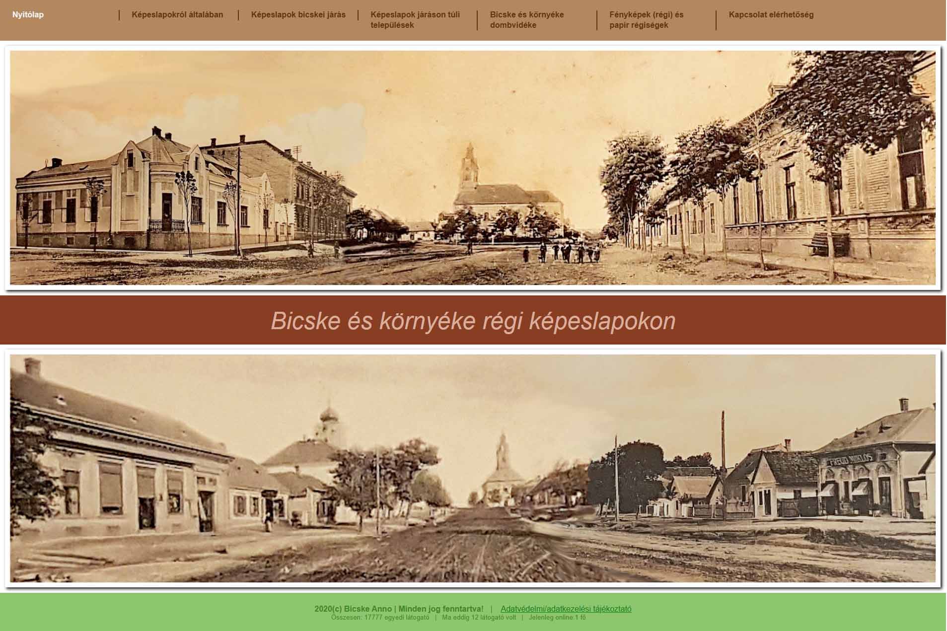 Bicske anno honlapja